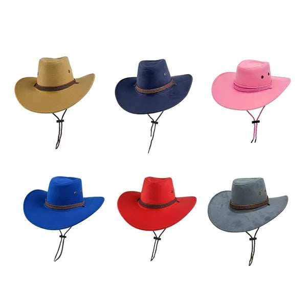 Faux Felt Leather Cowboy Hat