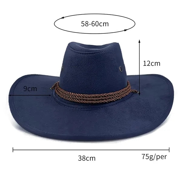 Faux Felt Leather Cowboy Hat