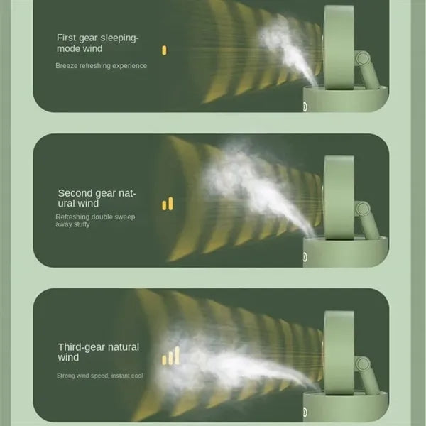 Rechargeable Desk Mist Cooling Fan with Nightlight
