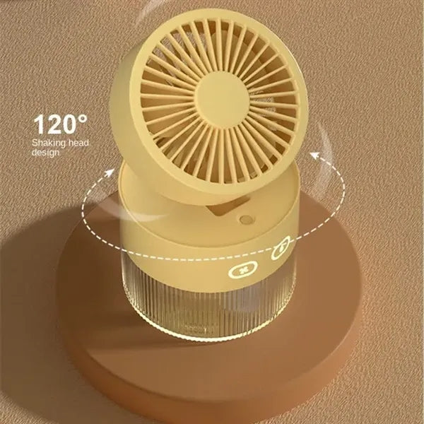 Rechargeable Desk Mist Cooling Fan with Nightlight