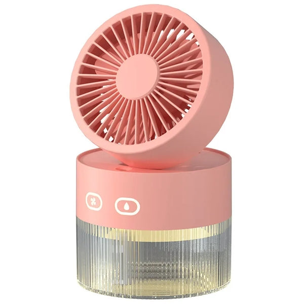 Rechargeable Desk Mist Cooling Fan with Nightlight