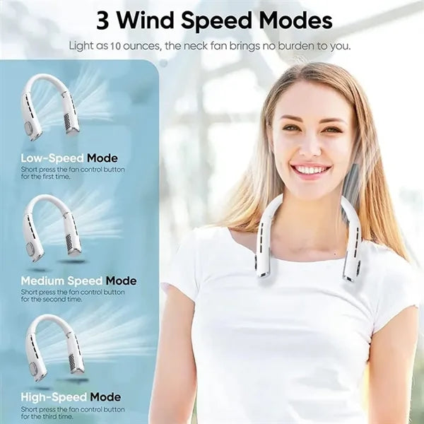 Portable Neck Fan Rechargeable for Adults Men Women 2400mah