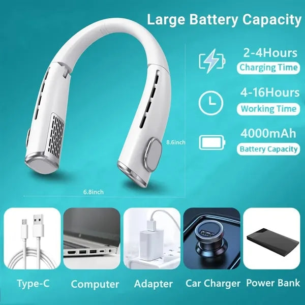 Portable Neck Fan Rechargeable for Adults Men Women 2400mah