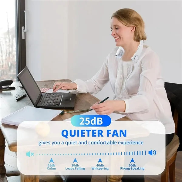 Portable Neck Fan Rechargeable for Adults Men Women 2400mah