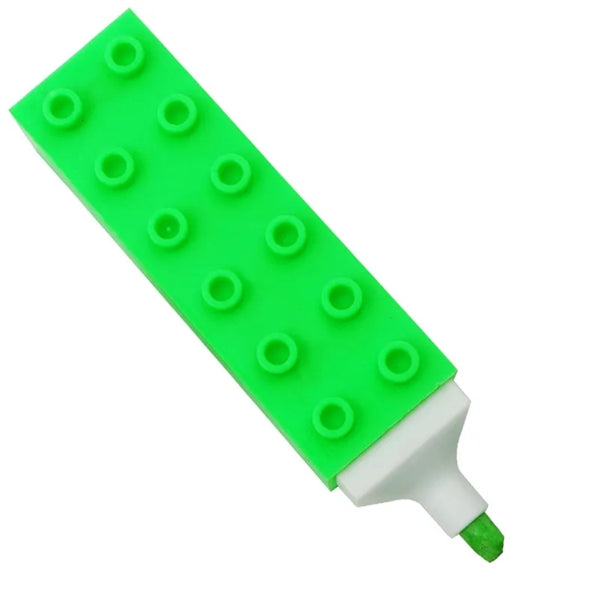 Building Block Plastic Highlighter Chisel Tip Marker Pen