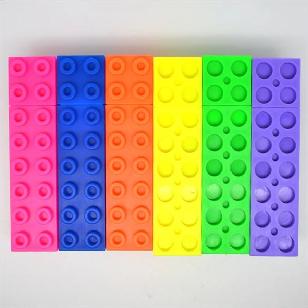 Building Block Plastic Highlighter Chisel Tip Marker Pen
