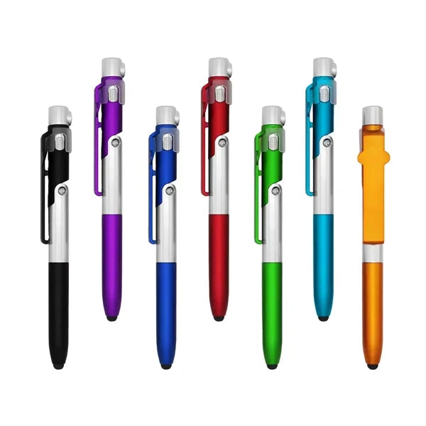 4-in-1 Multi-fuction Folding Ballpoint Pen Stylus With LED L