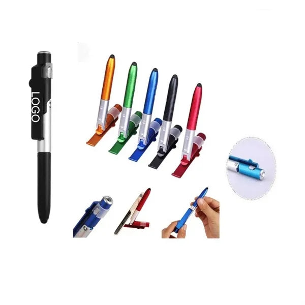4-in-1 Multi-fuction Folding Ballpoint Pen Stylus With LED L