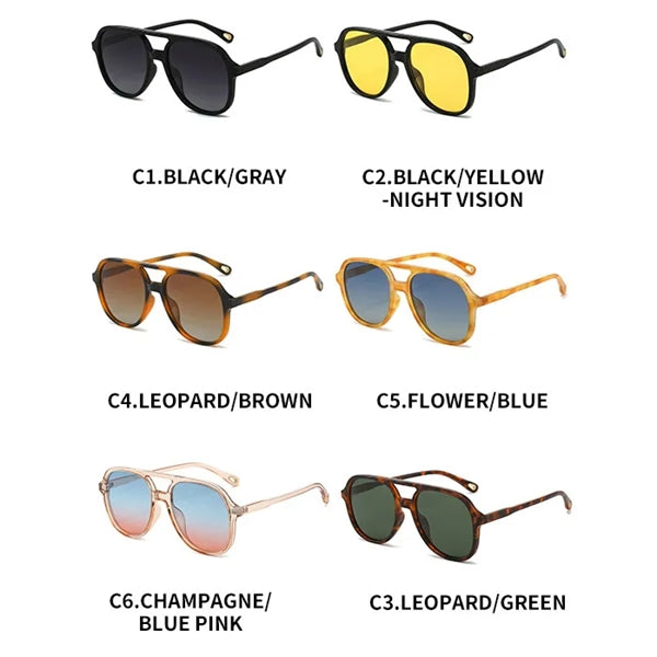 Retro Polarized Aviator Sunglasses for Women Men