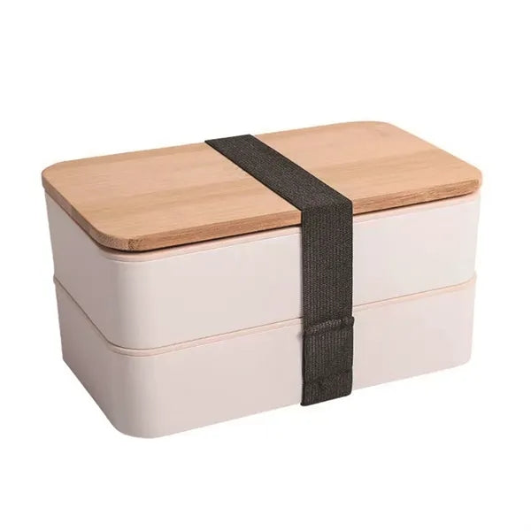 2-Layer Bento Lunch Box with Tableware Set