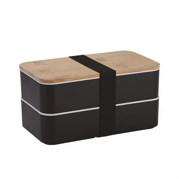 2-Layer Bento Lunch Box with Tableware Set