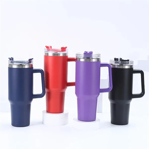 Tumbler With Handle And Straw Lid