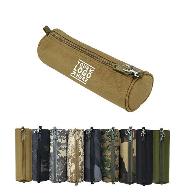 Cylindrical Large Capacity Oxford Pencil Pouch Case