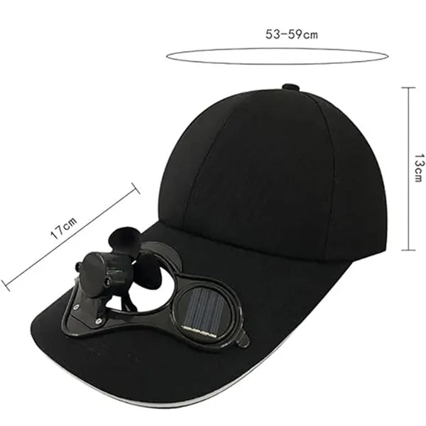 Solar Power Fan Cap Baseball Golf Hat Cool