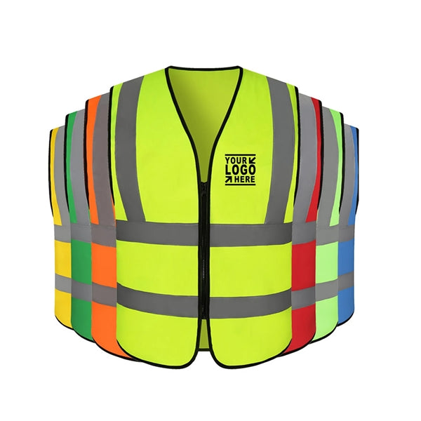 High Visibility Zipper Reflective Safety Vests