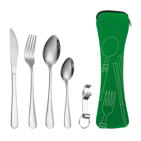 Stainless Steel Cutlery Set with Bone Shaped Pouch