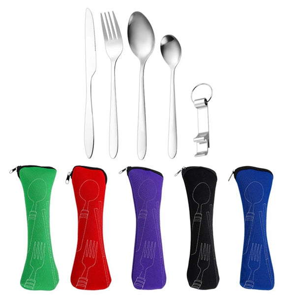 Stainless Steel Cutlery Set with Bone-shape Pouch