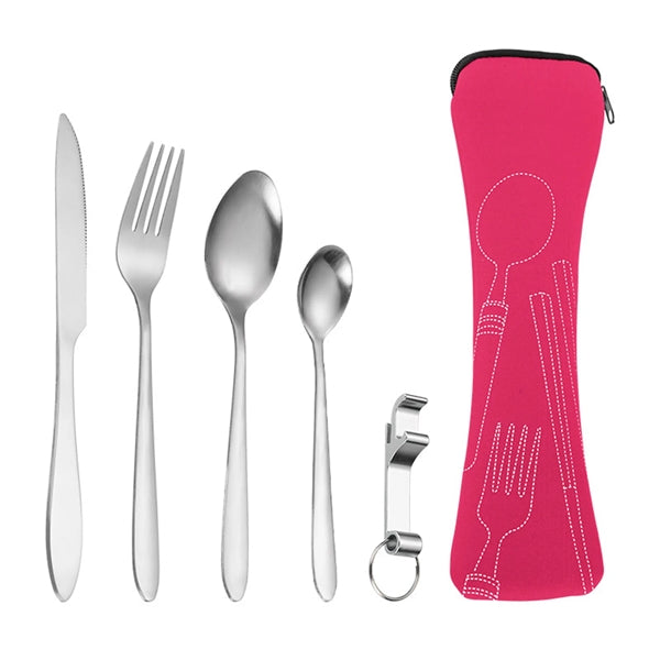 Stainless Steel Cutlery Set with Bone-shape Pouch