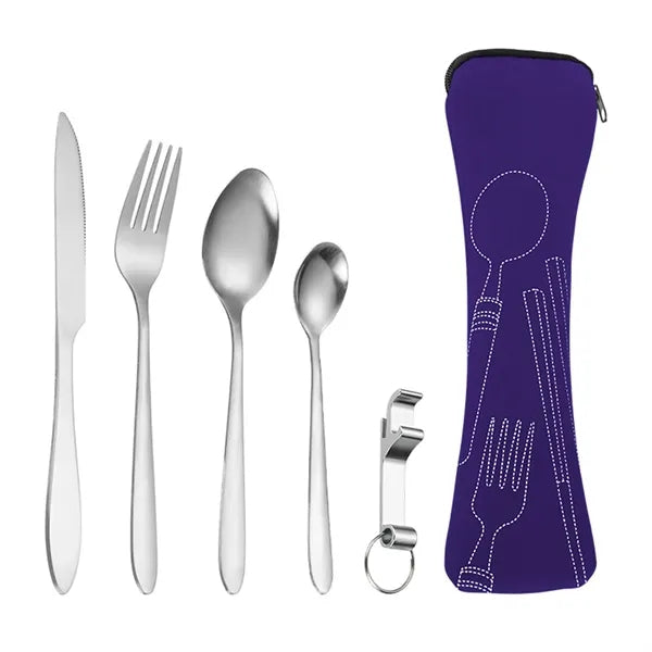 Stainless Steel Cutlery Set with Bone-shape Pouch