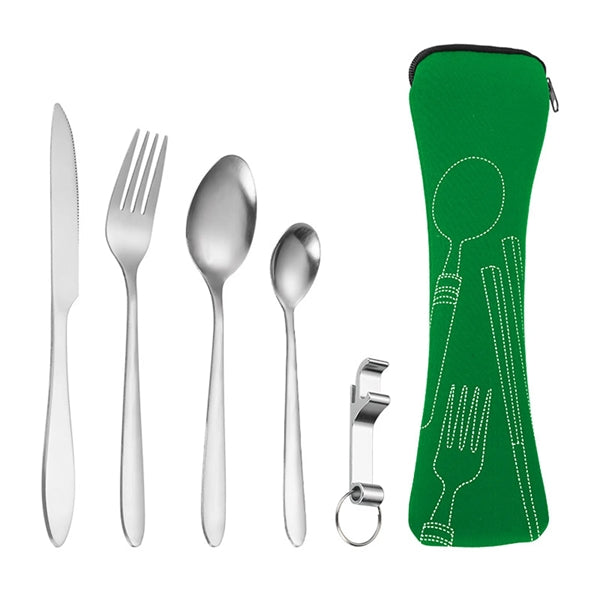 Stainless Steel Cutlery Set with Bone-shape Pouch
