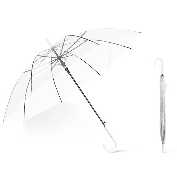 Rain Windproof Transparent Auto Open Stick Umbrella