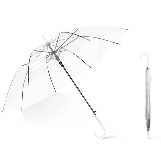 Rain Windproof Transparent Auto Open Stick Umbrella