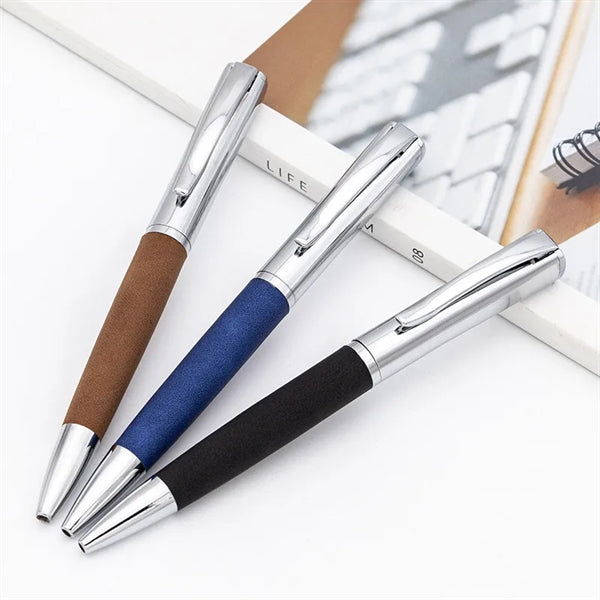 Retractable Twist Action Metal Ballpoint Pen With Clip