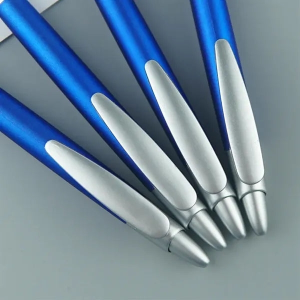 Plastic Retractable Click Action Ballpoint Pen With Clip