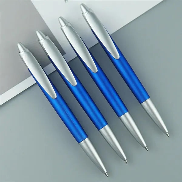 Plastic Retractable Click Action Ballpoint Pen With Clip