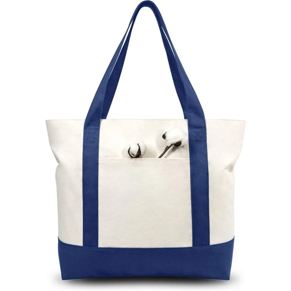 Canvas Tote Bag with an External Pocket