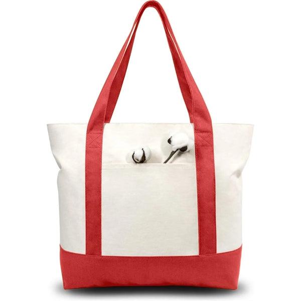 Canvas Tote Bag with an External Pocket