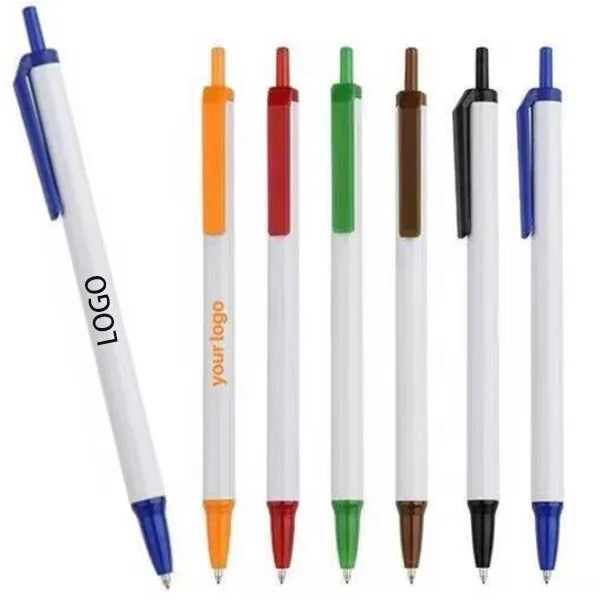 Plastic Push Type click Retractable Ballpoint
