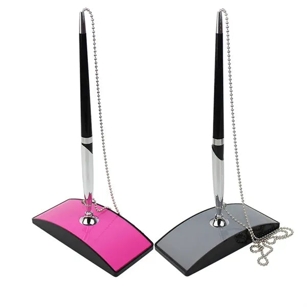 Secure Counter Pen Desktop Ballpoint Ballpen With Chain