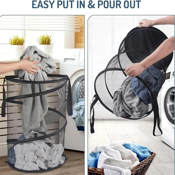 Large Collapsible Mesh Laundry Basket