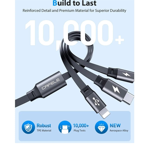 Retractable Multiple Charging Cable 3 in 1 With USB Port