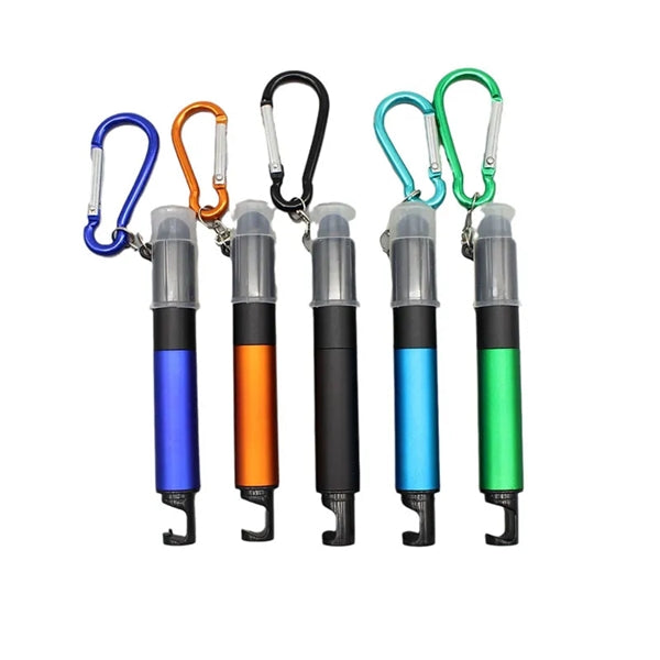 6 In 1 Keychain LED Light Stylus Phone Holder Mini Ball Pen
