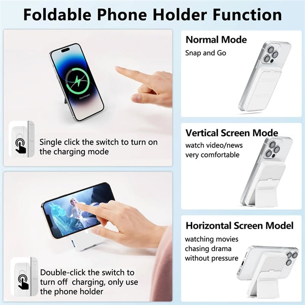 Foldable Portable Magnetic Wireless Power Bank