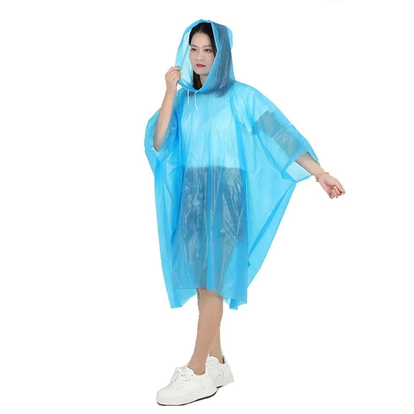 Disposable Biodegradable Translucent EVA Rain Poncho