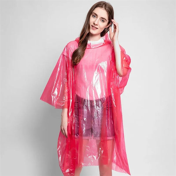 Disposable Translucent PE Rain Poncho Or Raincoat