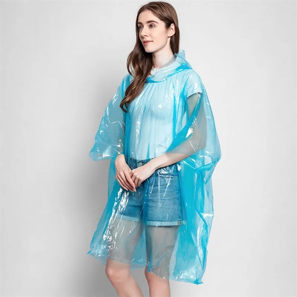 Disposable Translucent PE Rain Poncho Or Raincoat