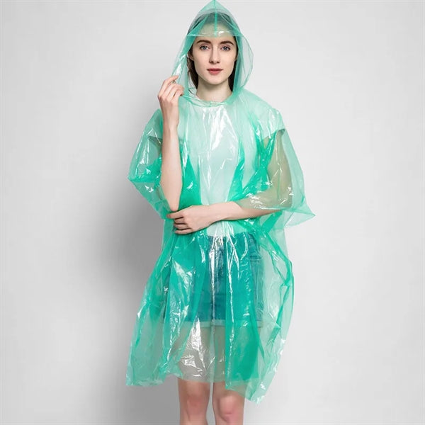 Disposable Translucent PE Rain Poncho Or Raincoat