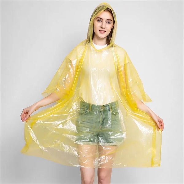 Disposable Translucent PE Rain Poncho Or Raincoat