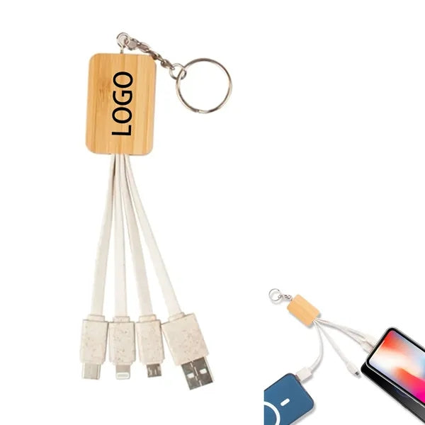 Bamboo Wheat Straw 3 In1 Charging Cable
