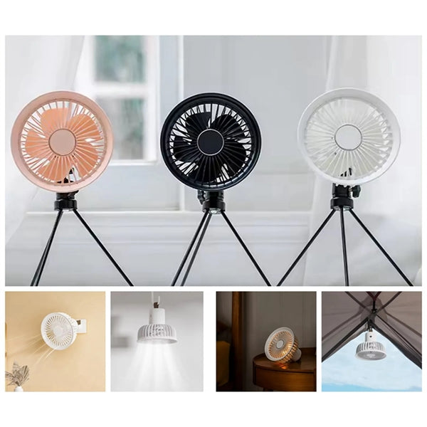3000 mAh Wall Mount Rotateable Tripod Camping Ceiling Fan