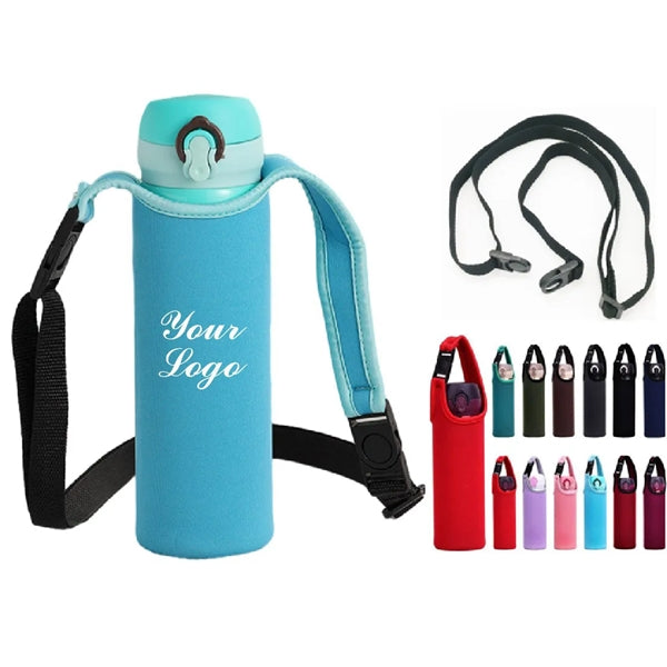 17oz Portable Insulated Bottle Cooler with Adjustable Strap