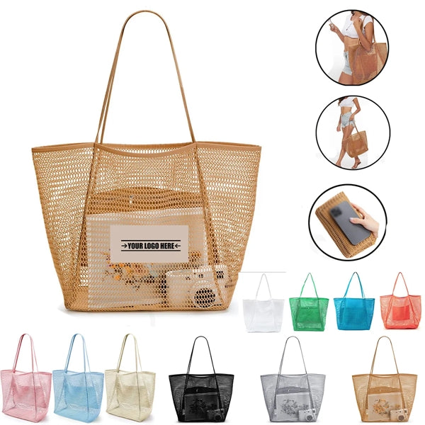 Portable Foldable Mesh Beach Tote Bag