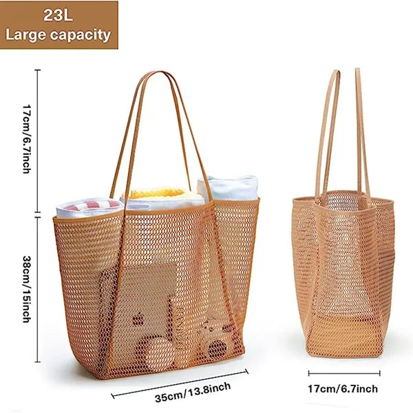 Portable Foldable Mesh Beach Tote Bag