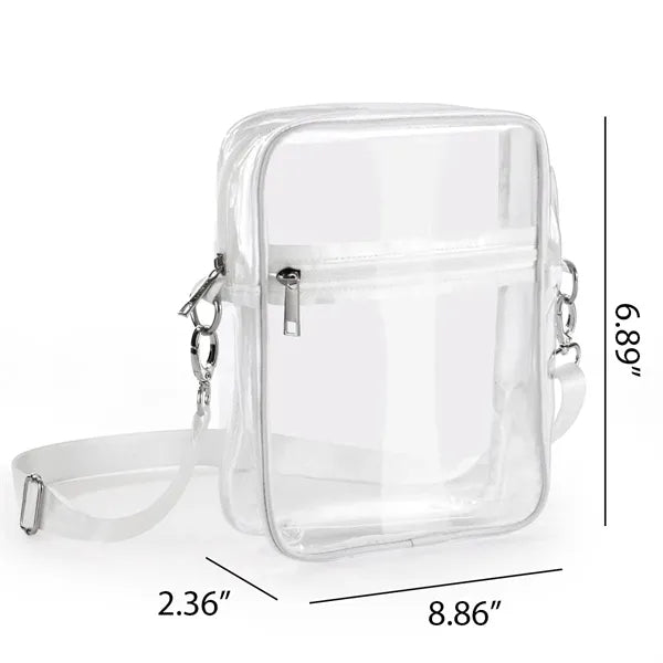Clear PVC Crossbody Stadium Approved Messenger Bag