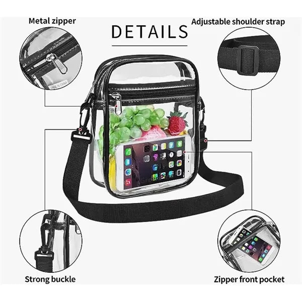 Clear PVC Crossbody Stadium Approved Messenger Bag