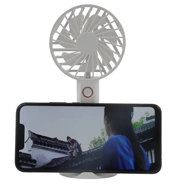 1200 mAh Rechargeable Handheld Small Fan with Phone Holder